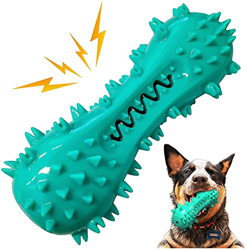 LATRAT Interaktives Kauspielzeug Hund Unzerstörbar Hundespielzeug, Hundespielzeug Quietschendes Kausnackspielzeug Zähneputzen für kleine mittlere Welpen (Blau) von LATRAT