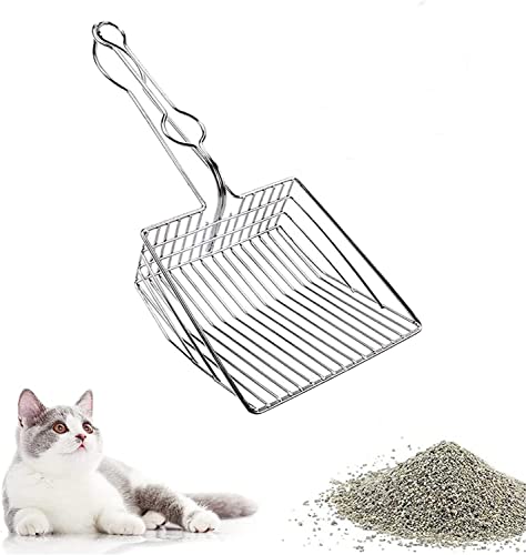 LATRAT Katzenstreu Schaufel Metall, Haltbare Aluminium Metall Katzenklo Schaufel, Schnell Siebende Tiefe Schaufel für Haustier Katzen und Hunde von LATRAT