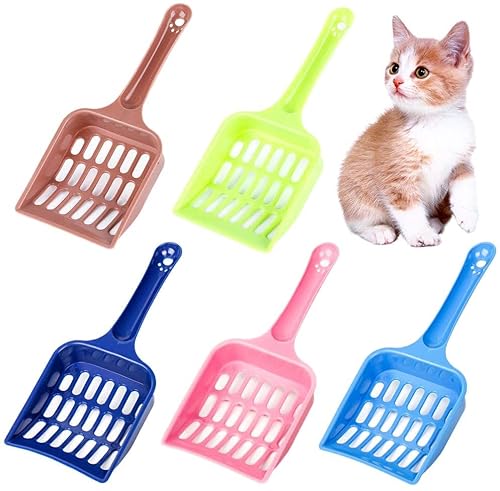 LATRAT Katzenstreu Schaufelm, Katzenstreuschaufeln, 5pc Plastikkatzenstreuschaufeln, für Reinigung Katzenklo Katzen Hunde Pooper Scooper von LATRAT