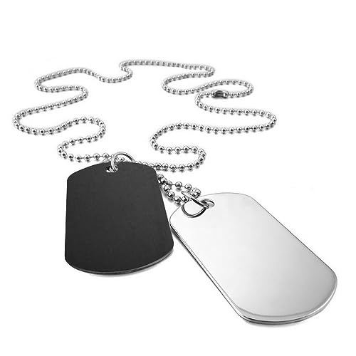 LATRAT LATRAT Herren-Halskette mit Anhänger, doppelt, Armee-Stil, Militär-Stil, Dog Tag, Edelstahl, für Herren und Jungen, Militärstil, Edelstahl von LATRAT