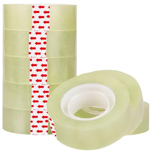 LATRAT Transparentes Klebeband, transparent, für den allgemeinen Gebrauch für Schule, Haus und Büro (15 mm x 33 m, 10 Rollen) (8, 18 mm x 33 m) von LATRAT