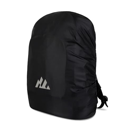 LATRAT Wasserdichte Rucksackabdeckung, reflektierend, regenfest, Rucksackabdeckung, für Outdoor, Diebstahlschutz, Camping, Reisen, Radfahren (XS, Schwarz) von LATRAT