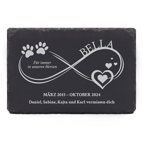 LAUBLUST Personalisierte Grabplatte mit Name als Grabschmuck für Hund, Katze & andere Haustiere - Ewig im Herzen, 3 Größen | Schieferplatte mit Gravur als Tiergrabstein Deko & Tiere Grabtafel LAUBLUST Personalisierte Grabplatte mit Name als Grabschmuck für Hund, Katze & andere Haustiere - Ewig im Herzen, 3 Größen | Schieferplatte mit Gravur als Tiergrabstein Deko & Tiere Grabtafel von LAUBLUST