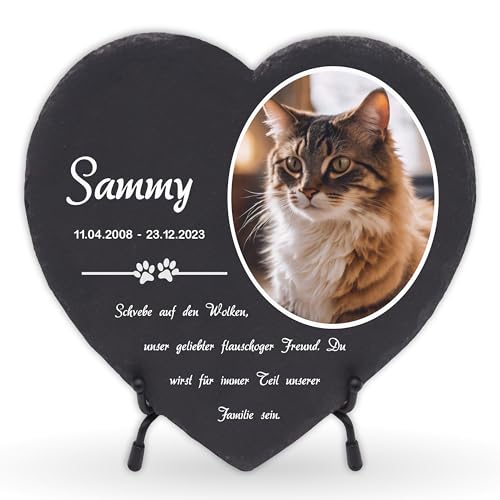 LAUBLUST Personalisierte Herzform Grabplatte mit Name & Foto als Grabschmuck für Hund, Katze & andere Haustiere - Pfoten, 3 Größen | Schieferplatte mit Gravur als Tiergrabstein Deko & Tiere Grabtafel LAUBLUST Personalisierte Herzform Grabplatte mit Name & Foto als Grabschmuck für Hund, Katze & andere Haustiere - Pfoten, 3 Größen | Schieferplatte mit Gravur als Tiergrabstein Deko & Tiere Grabtafel von LAUBLUST