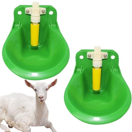 Wassernapf für Schafe, 2 Stück, automatische Ziegen-Wassertrog, Futterspender und Trinknapf für Rinder, Schweine und Hunde, Bauernhof-Wasserbrunnenausrüstung von LAUFUY