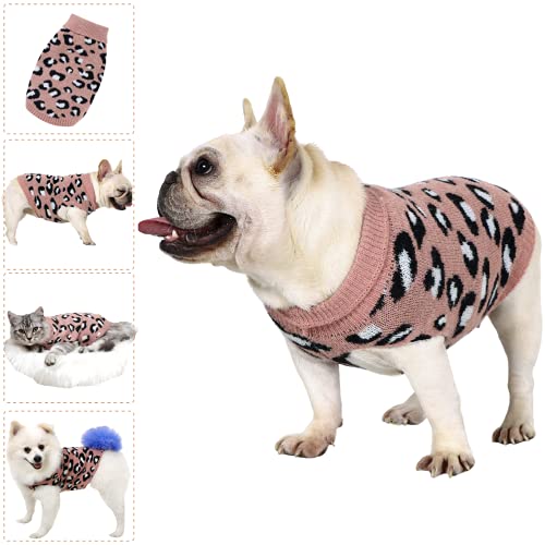 Hund Pullover Klein Hunde Pullis Sweater für Katzen Chihuahua Kleidung Bulldogge Hundepullover Keleine Mittel Grosse Katze Welpen Hundepulli Leopard Rosa L Hund Pullover Klein Hunde Pullis Sweater für Katzen Chihuahua Kleidung Bulldogge Hundepullover Keleine Mittel Grosse Katze Welpen Hundepulli Leopard Rosa L von LAWKUL