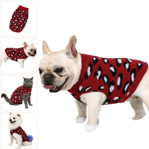 Hund Pullover Klein Hunde Pullis Sweater für Katzen Chihuahua Kleidung Bulldogge Hundepullover Keleine Mittel Grosse Katze Welpen Hundepulli Leopard Rot M Hund Pullover Klein Hunde Pullis Sweater für Katzen Chihuahua Kleidung Bulldogge Hundepullover Keleine Mittel Grosse Katze Welpen Hundepulli Leopard Rot M von LAWKUL