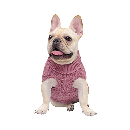 Lawkul Hundepullover für kleine Hunde, gestrickt, warm, für den Winter, Größe XL, Rosa von LAWKUL