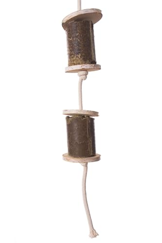 LAX Wiesenprodukte Spielseil für Pferde 1 kg (1 Stück) – Getreidefreies Beschäftigungsfutter mit Luzerne & Holzscheiben – Natürlicher & rohfaserreicher Pferdesnack von LAX