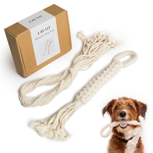 LAY LO Hundespielzeug aus natürlicher Baumwolle, 45,7 cm, 2 Stück, für mittelgroße und große Hunde, langlebig und umweltfreundlich, einzigartige Boho-Designs mit Griff, interaktives Hundespielzeug LAY LO Hundespielzeug aus natürlicher Baumwolle, 45,7 cm, 2 Stück, für mittelgroße und große Hunde, langlebig und umweltfreundlich, einzigartige Boho-Designs mit Griff, interaktives Hundespielzeug von LAY LO
