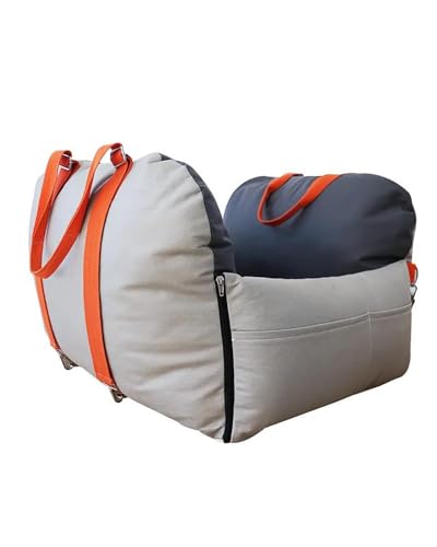 Verstellbarer Hundeautositz wasserdichte Technologie-Stoff-Haustier-Handtasche Leichte Hunde- Und Katzentasche Tragbare Auto-Haustiertasche Für Den Sitz(Dark Gray) von LAYYSD