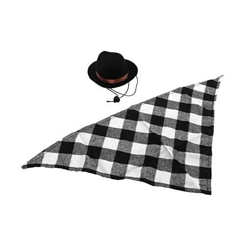 Animal Cowboy Kostüm Set, 2-teiliges universelles Tierkostüm aus Polyestermaterial Süß und cool für die Geburtstagsparty mit Cowboyhut (schwarz + schwarz) von LBEC
