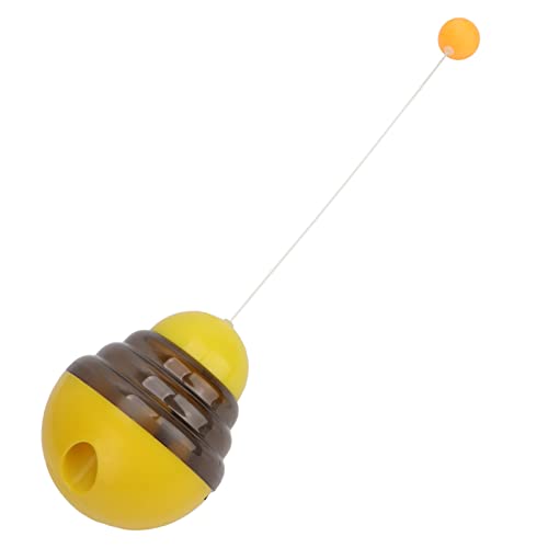 LBEC Cat Treat Dispensing Ball, Fördert die Verdauung, Interaktiv, Attraktiv, Langeweile, Linderung, Haustier, Langsames Futterballspielzeug mit Neckball für den Innenbereich für Hunde (Gelb) von LBEC