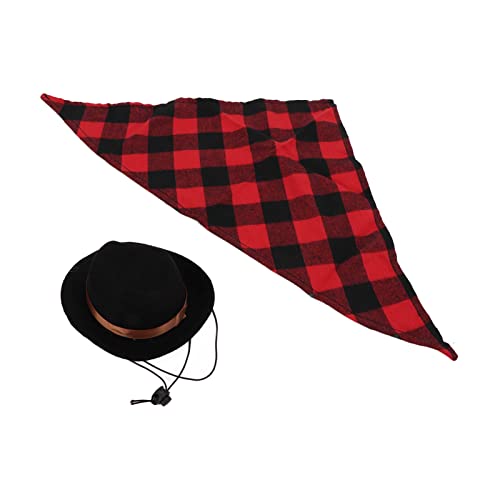 LBEC Haustier-Kostüm, Cowboy-Haustier-Kostüm für Cosplay-Party-Geburtstags-Party 2pcs Polyester schwarz + rot von LBEC