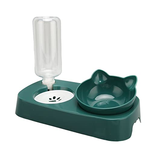 LBEC Haustier-Wasser-Napf, Automatisch Abnehmbares Katzen-Wasserflaschen-Futternapf-Set, Verhindert Rutschen, Erhöht, Hygienisch für Mittelgroße Hunde (dunkelgrün) von LBEC