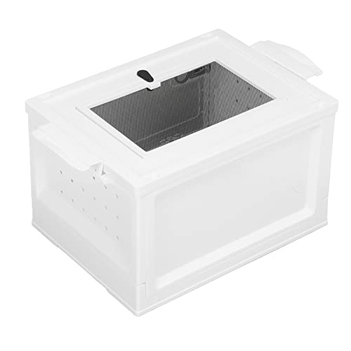 LBEC Pet Habitat Tank, Atmungsaktives ABS-Material, Faltbare Vordertür, zu öffnende Pet Terrarium Mesh Top Cover mit Riemenscheiben (Weiß) von LBEC