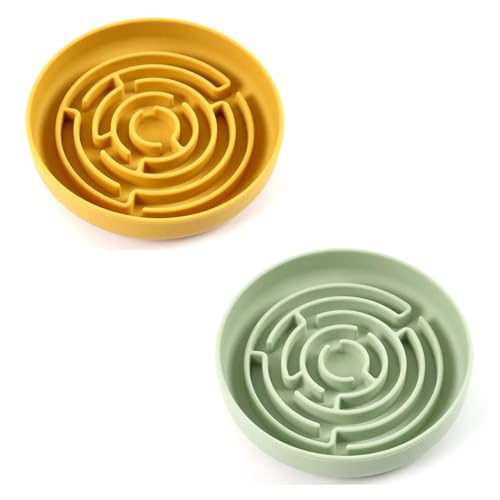 LCKJLJ 2pcs Pet Slow Food Bowl Silikon Hundenapf, einfach zu bedienen, langlebig und rutschfest, Haustierbedarf (1) von LCKJLJ