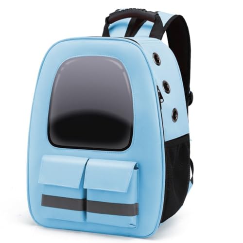 LCKJLJ Haustier-Katzentaschen, großes Volumen, atmungsaktiv und bequem, Katzenbedarf, Hundetasche, tragbare Tasche (blau) von LCKJLJ