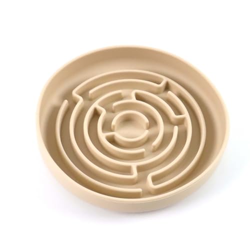 LCKJLJ Hundenäpfe für langsames Essen, verschleißfest, rutschfest, leicht zu reinigen, Silikon Pet Slow Food Bowl Haustierbedarf (Beige) von LCKJLJ