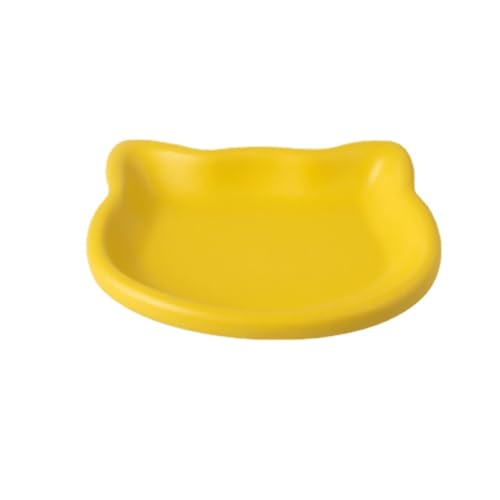 LCKJLJ Katzennäpfe, leicht zu reinigen, Keramik-Haustiernapf, nicht leicht zu verformen, niedliche Form, Haustierbedarf (gelb) von LCKJLJ