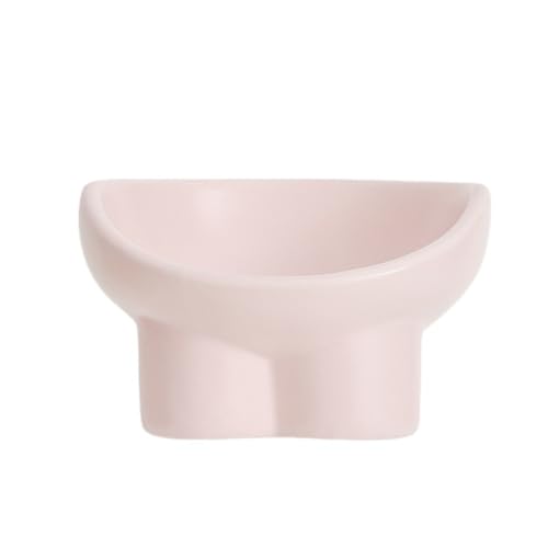 LCKJLJ Keramik-Haustiernapf, hoch schräg Katzennapf, nicht leicht zu verformen, leicht zu reinigen, Haustierbedarf (Rosa) von LCKJLJ