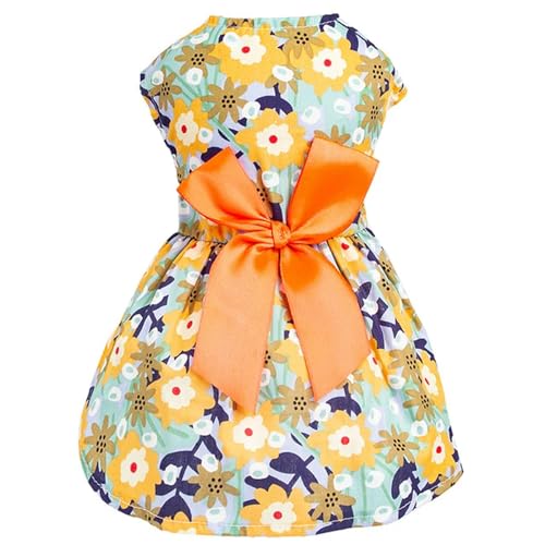 Hundekleidung Lustiges Haustierkleid Print Kleid Chihuahua Yorkie Schleife Mesh Kleid Haustier Party Kleidung Sommer Prinzessin Katze Hund Kostüm von LCPQHUAG