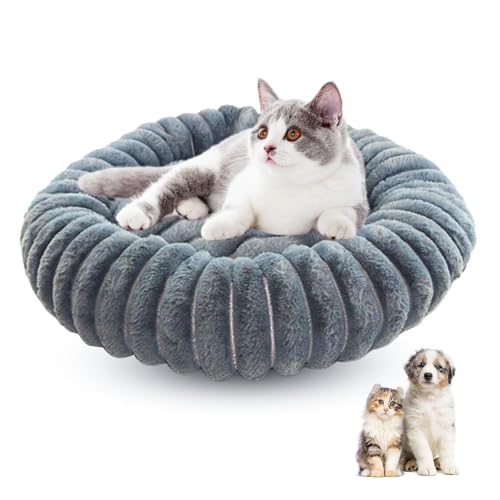 LCUHAVA Katzenbett Flauschig Waschbar Donut Hundebett Kleine Hunde Beruhigende Wirkung Katzenkorb zum Schlafen, Orbicular Katzen Schlafplatz Rutschfester Boden, Dunkelgrau 50x50cm LCUHAVA Katzenbett Flauschig Waschbar Donut Hundebett Kleine Hunde Beruhigende Wirkung Katzenkorb zum Schlafen, Orbicular Katzen Schlafplatz Rutschfester Boden, Dunkelgrau 50x50cm von LCUHAVA