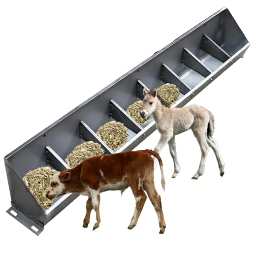 Futtertrog für Nutztiere Viehfutterautomat aus Edelstahl, mehrere Größen for Vieh(L 1.5m/4.9ft 8 bit) von LCUVIMPEX