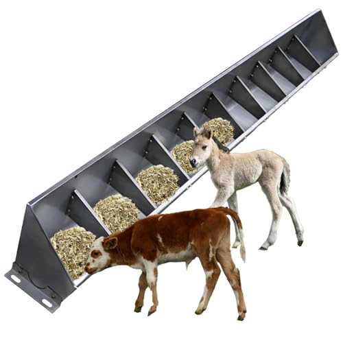 Futtertrog für Nutztiere Viehfutterautomat aus Edelstahl, mehrere Größen for Vieh(L 2m/6.6ft 10 bit) von LCUVIMPEX