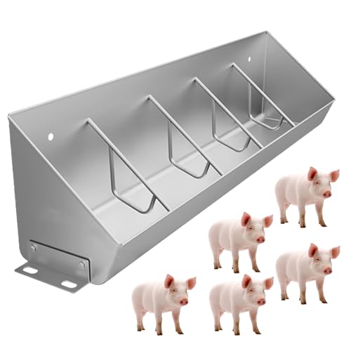 Futtertrog für Nutztiere Viehfuttertrog aus Edelstahl mit Trennwand 100–200 cm(3.3ft/1m 5 bit) von LCUVIMPEX