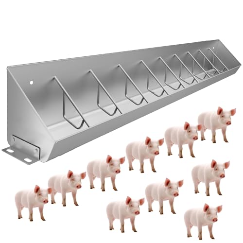 Futtertrog für Nutztiere Viehfuttertrog aus Edelstahl mit Trennwand 100–200 cm(6.6ft/2m 10 bit) von LCUVIMPEX
