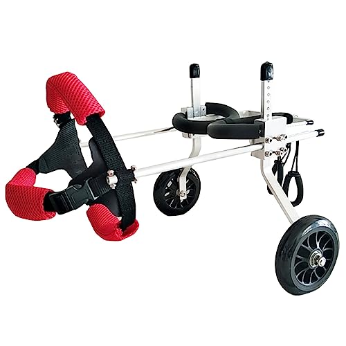LCUVIMPEX Elldog im Rollstuhl Hunderollstuhl, Verstellbarer Haustier-Rehabilitationswagen aus Aluminiumlegierung for mehrere Größen(Widen XS Size) von LCUVIMPEX