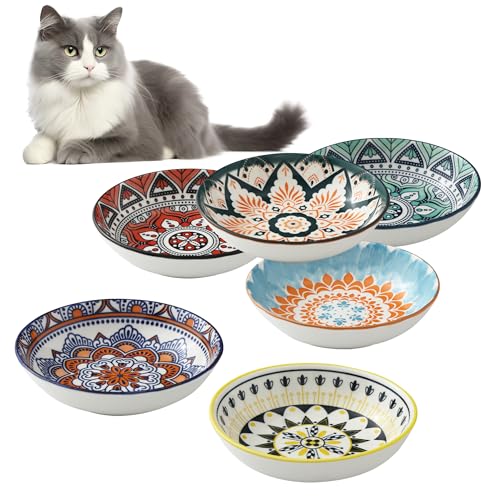 Katzennapf, Flache Futternapf Katze, Set von 6 bunten Katzen Futternapf. Katzennapf Flach, 5,5 Zoll Katzennäpfe, Fressnapf Katze geeignet für Wasser, Trockenfutter und Nassfutter Katzennapf, Flache Futternapf Katze, Set von 6 bunten Katzen Futternapf. Katzennapf Flach, 5,5 Zoll Katzennäpfe, Fressnapf Katze geeignet für Wasser, Trockenfutter und Nassfutter von LCXCXY