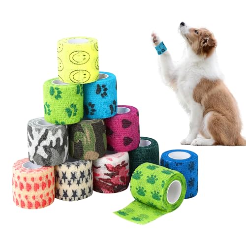 LCXCXY Selbstklebender Verband, 12 Volume 5CM * 4.5M Selbstklebende Tierbandage, Verband Selbstklebend, Hunde und Katzenbandage Pferdbandage Selbstklebebandage Haustierbandage, Selbsthaftende Bandage LCXCXY Selbstklebender Verband, 12 Volume 5CM * 4.5M Selbstklebende Tierbandage, Verband Selbstklebend, Hunde und Katzenbandage Pferdbandage Selbstklebebandage Haustierbandage, Selbsthaftende Bandage von LCXCXY