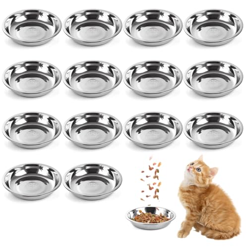 LDHHYH Katzennäpfe aus Edelstahl, flach, breit, flach, flach, Edelstahl, Katzenschüssel, Schnurrhaar, Müdigkeit, Katzennapf, spülmaschinenfest, für Katzen und Hunde, 14 Stück LDHHYH Katzennäpfe aus Edelstahl, flach, breit, flach, flach, Edelstahl, Katzenschüssel, Schnurrhaar, Müdigkeit, Katzennapf, spülmaschinenfest, für Katzen und Hunde, 14 Stück von LDHHYH