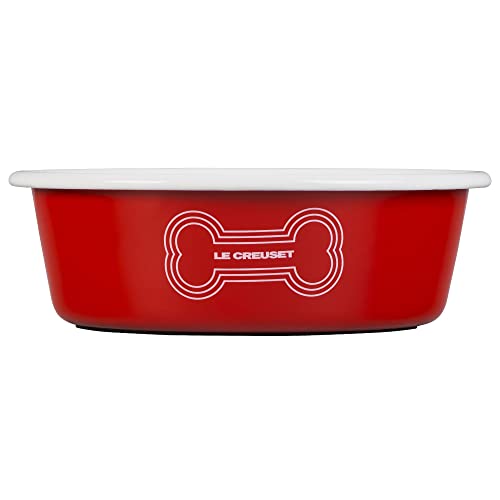 Le Creuset Hundenapf aus Emaille, mittelgroß, 4 Tassen, Rot von LE CREUSET