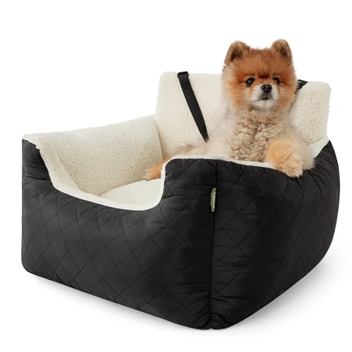 Lesure Hundesitz Auto Kleine Hunde - Wasserdichter Hundesitz Auto Rückbank, Hunde Autositz Für Kleine Hundemit, Ansteckbare Leine Für Autositz Hund, Schwarz von LE SURE