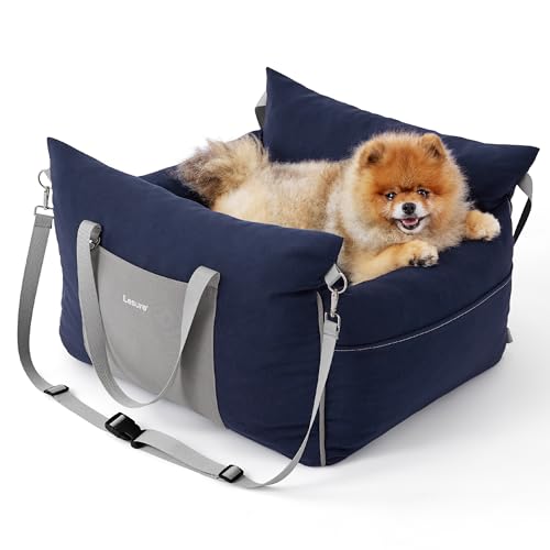 Lesure Hundesitz Auto kleine Hunde - wasserdichter und waschbarer Hunde Autositz mit Aufbewahrungstaschen, ansteckbarer Sicherheitsleine und verdickter Memory-Schaum-Füllung, 58x56x33cm, Navyblau Lesure Hundesitz Auto kleine Hunde - wasserdichter und waschbarer Hunde Autositz mit Aufbewahrungstaschen, ansteckbarer Sicherheitsleine und verdickter Memory-Schaum-Füllung, 58x56x33cm, Navyblau von LE SURE
