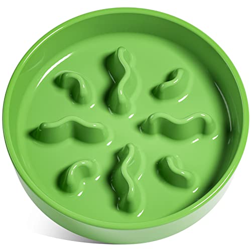 Keramik-Hundenäpfe für kleine Rassen, 0,5 Tassen, Futternapf für schnelle Esser, Puzzle-Schüssel für kleine Hunde und Katzen, 14 cm, Grün Keramik-Hundenäpfe für kleine Rassen, 0,5 Tassen, Futternapf für schnelle Esser, Puzzle-Schüssel für kleine Hunde und Katzen, 14 cm, Grün von LE TAUCI PET