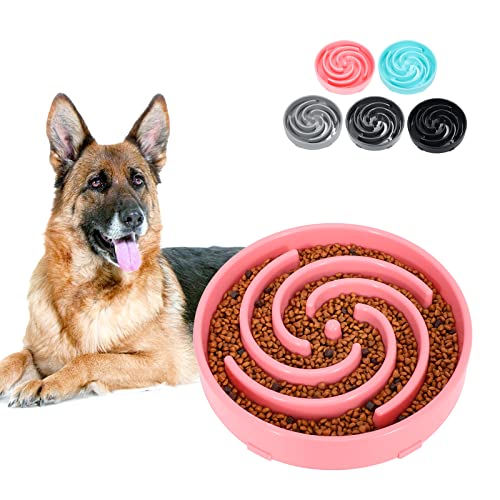Große Slow Feeder Hundenapf, Slow Dog Feeder Bowl Maze Interactive, Anti Schlucken Gesunde Ernährung, Aufblähen stoppen Haustier verlangsamen Futterschalen für mittelgroße/große Hunde (Rosa) von LEACOOLKEY