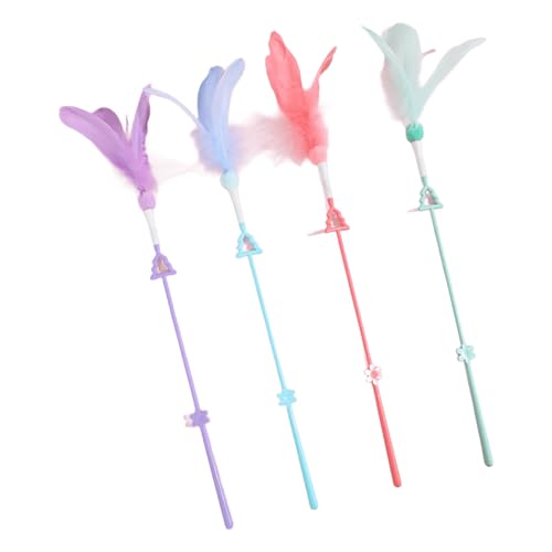 LEADSDGE Katzenspielzeug, Angelrute, Jagd, Katzen, necken, Zubehör, 4 Stück LEADSDGE Katzenspielzeug, Angelrute, Jagd, Katzen, necken, Zubehör, 4 Stück von LEADSDGE
