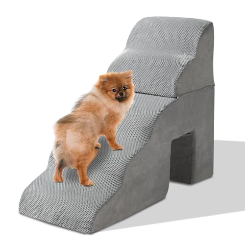 LEADZM Hundetreppe mit 28D Hochdichtem Schaum - 5 Stufen 74 cm hoch für Hunde aller Größen - Zweiteiliges Design mit Tunnel - Abnehmbarem Waschbarer Bezug, Tragbare Rampe für Kleine Hunde zu Bett, Sof LEADZM Hundetreppe mit 28D Hochdichtem Schaum - 5 Stufen 74 cm hoch für Hunde aller Größen - Zweiteiliges Design mit Tunnel - Abnehmbarem Waschbarer Bezug, Tragbare Rampe für Kleine Hunde zu Bett, Sof von LEADZM