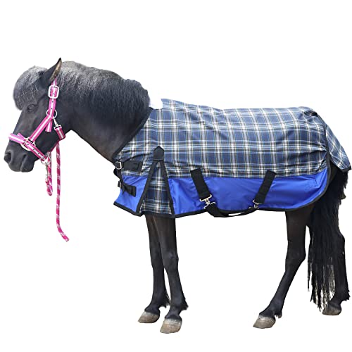 LEAFOREST Wasserdichter Pony Teppich Fohlen Teppich 600 Denier Polyester Blau 99 cm von LEAFOREST