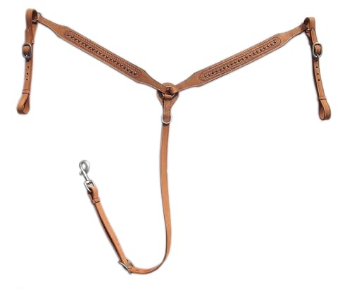 Western-Brusthalsband aus hochwertigem Leder für Reiten, verstellbare und bequeme Reitzaumzeug, strapazierfähiger Sattelgurt für Seil- und Rancharbeiten Western-Brusthalsband aus hochwertigem Leder für Reiten, verstellbare und bequeme Reitzaumzeug, strapazierfähiger Sattelgurt für Seil- und Rancharbeiten von LEATHERRIDE