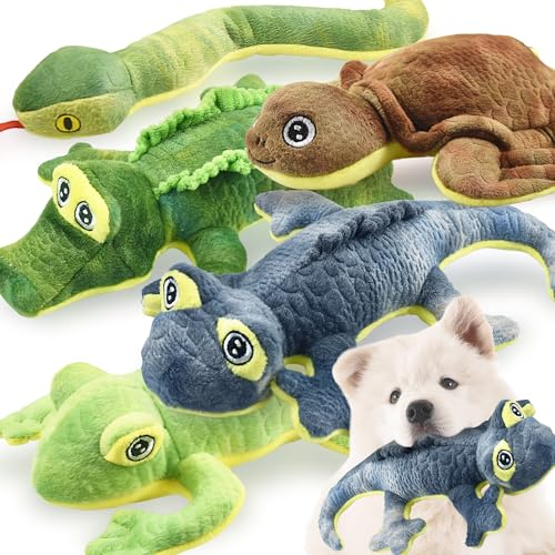 LECHONG 5-STÜCK Quietschendes Hundespielzeug, Robuste Gefüllte Plüsch Woodland Serie Tier Weiches Kauspielzeug für Hunde für Kauer Aller Rassen, Hundespielzeug für große, mittlere kleine Welpen LECHONG 5-STÜCK Quietschendes Hundespielzeug, Robuste Gefüllte Plüsch Woodland Serie Tier Weiches Kauspielzeug für Hunde für Kauer Aller Rassen, Hundespielzeug für große, mittlere kleine Welpen von LECHONG