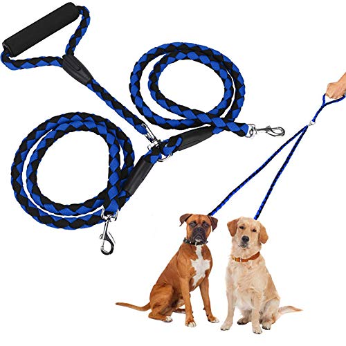 Geschirr Hund Dog Harness Hunde Leine Hundeleinen Welpenleine Schleppleine Hund Doppelleine Fur Zwei Hunde Sicherheitsgeschirr Hund for Hündchen Blue von LEDDP