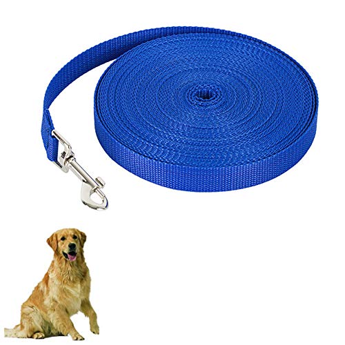 Geschirr Hund Dog Harness Leine Hund Welpenleine Schleppleine Hund Sicherheitsgeschirr Hund Katzengeschirr Ausbruchsicher Hunde Leine for Reisen Blue,15m von LEDDP