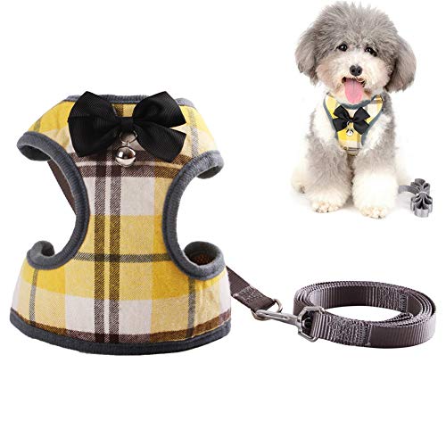 Geschirr Hund Dog Harness Leine Hund Welpenleine Schleppleine Hund Sicherheitsgeschirr Hund Katzengeschirr Ausbruchsicher Hunde Leine for Reisen Yellow,40 von LEDDP