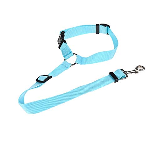 Geschirr Hund Hunde Geschirr Anschnallgurt Hund Auto Lederhalsband Hund Leine Hund Hundeleinen Welpenleine Katzengeschirr Kitten for Haustiere Blue von LEDDP