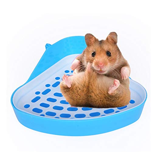 LEDDP Hasen Zubehör Meerschweinchen Toilette Kaninchenstreu Tablett Pellets Katzenstreutablett Kaninchen Katzentoilette Hamster Käfig Tablett Blue von LEDDP